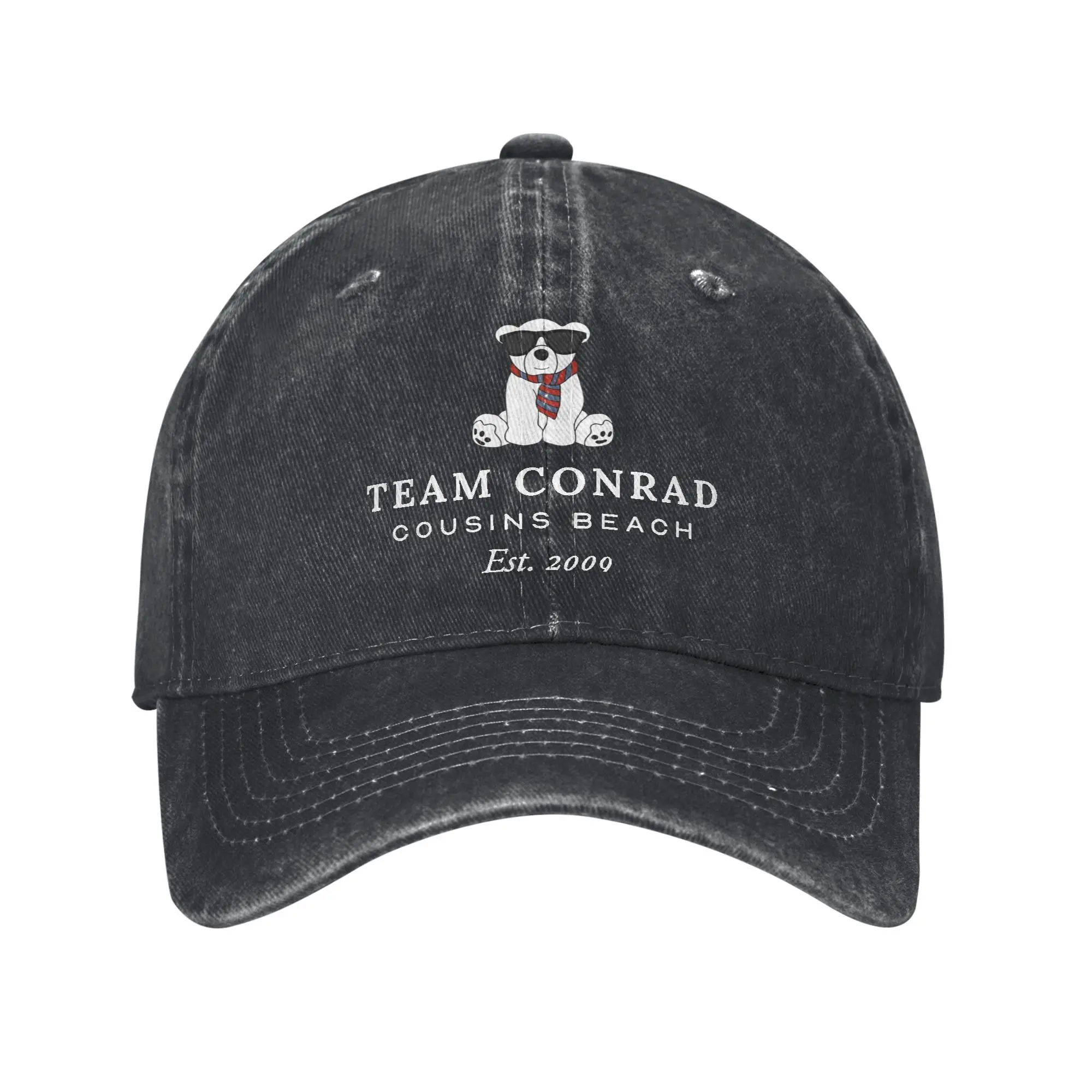 

Vintage Team Conrad Est. 2009 Baseball Cap Men Women Distressed Denim Sun Cap The Summer I Turned Pretty Adjustable Caps Hat