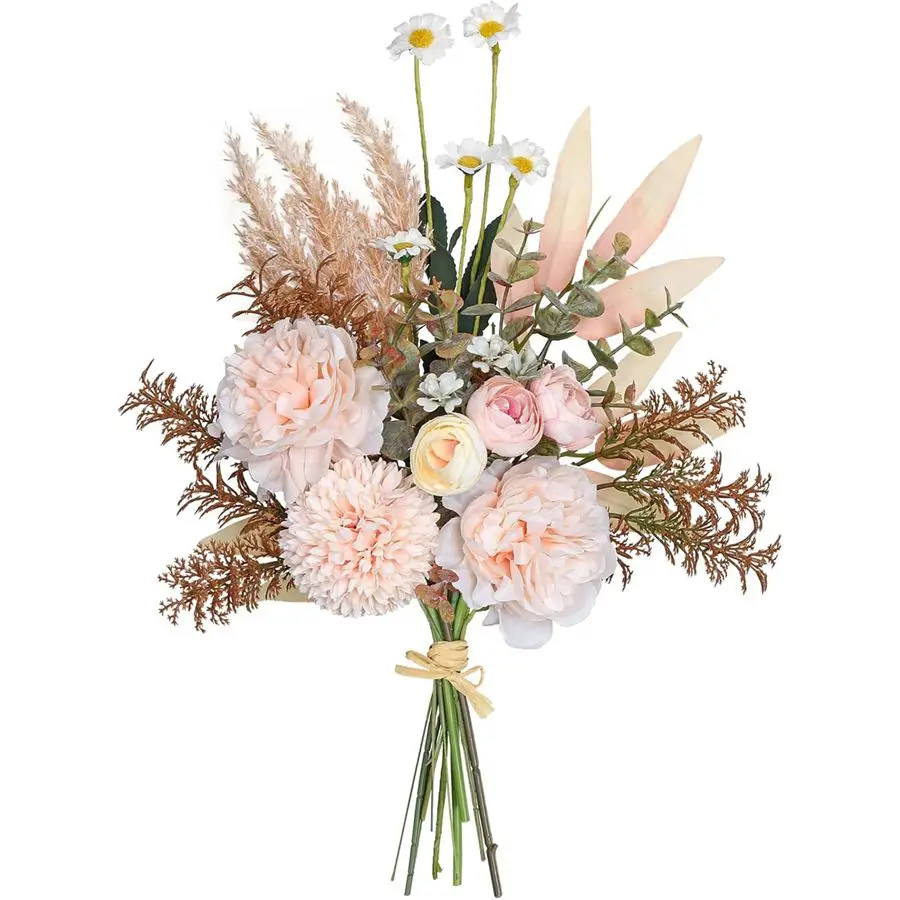 

Artificial Flower Silk Hydrangea Rose Eucalyptus Combination Bridal Bouquet Wedding Home vase Table DIY Gift Box Clipping Decor