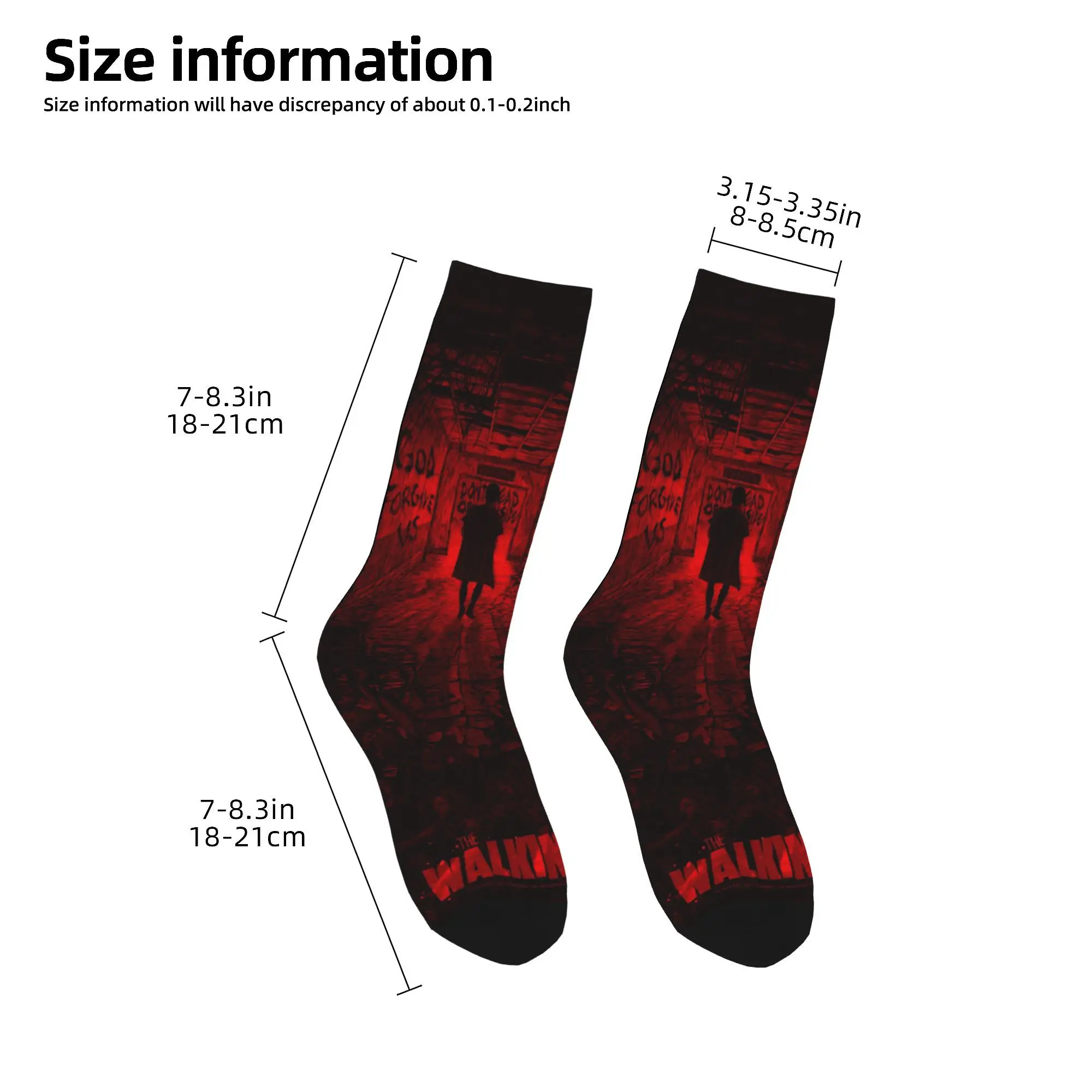 Harajuku The Walking Dead Horror Movie Stockings Basketball Socks Zombie Daryl Polyester Middle Tube Sock Unisex Sweat Absorbing