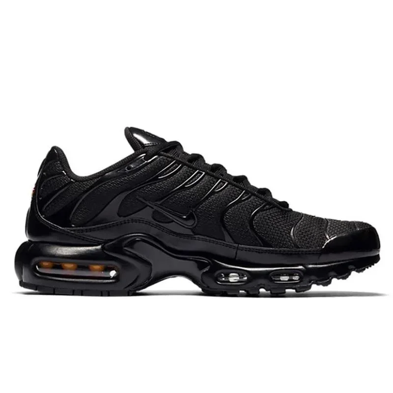 Nike Air Max Plus TN Triple Black Men Women Running Shoes Breathable Non Slip Durable Air Cushion Cushioning Fabric Triple