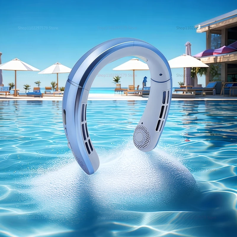 مروحة الرقبة المحمولة 5000 مللي أمبير مروحة قابلة للشحن صغيرة 3 سرعات الرياح الكبيرة في الهواء الطلق مروحة كهربائية صامتة للمنزل التخييم في الهواء الطلق