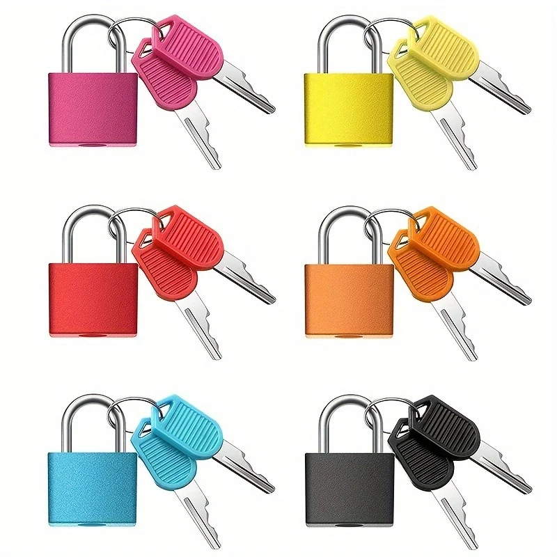 2Durable metal padlock set with keys - Compact colored luggage with gym lock，Suitable for school lockers