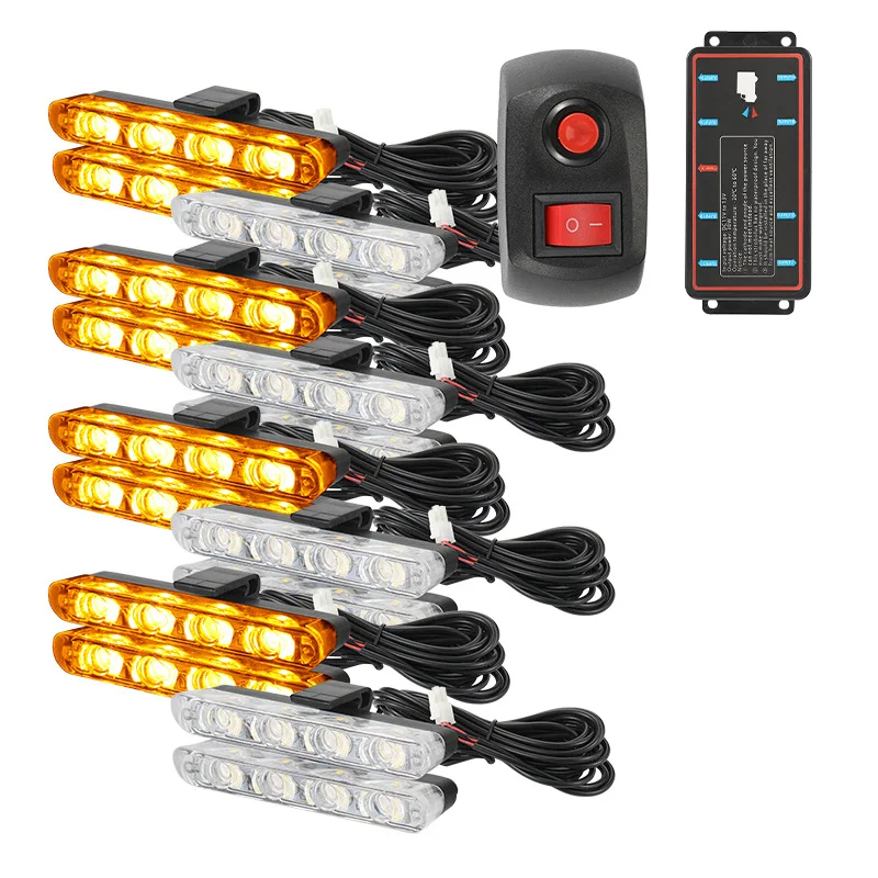 

Многофункциональный аварийный стробоскоп 8-в-1 12В/24В с беспроводным пультом ДУ, проблесковый маячок для автомобилей, грузовиков, фургонов, внедорожников