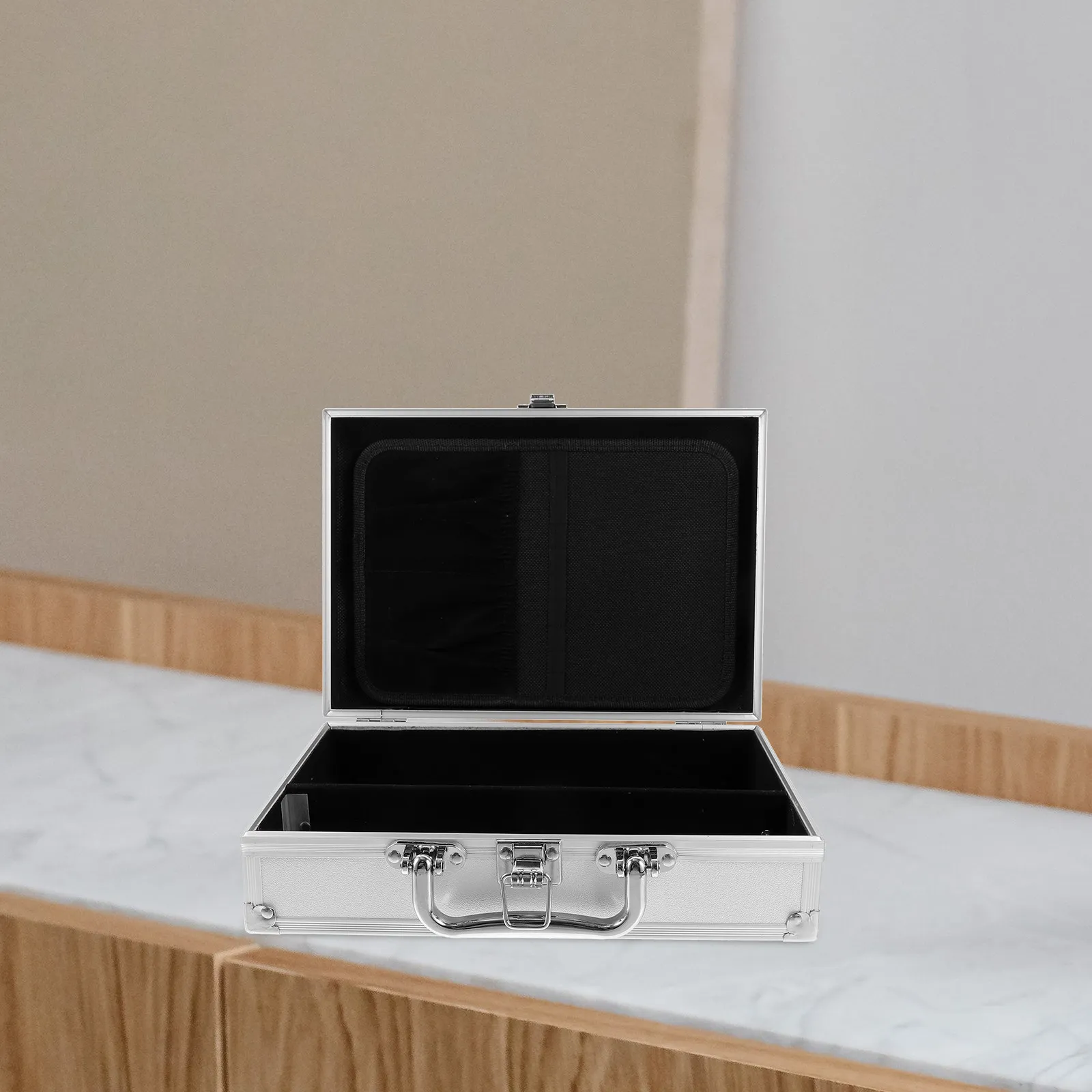 Aluminum Alloy Toolbox Handheld Storage Container Multi-Functional Portable Locking Metal Briefcase for Tools Cosmetics