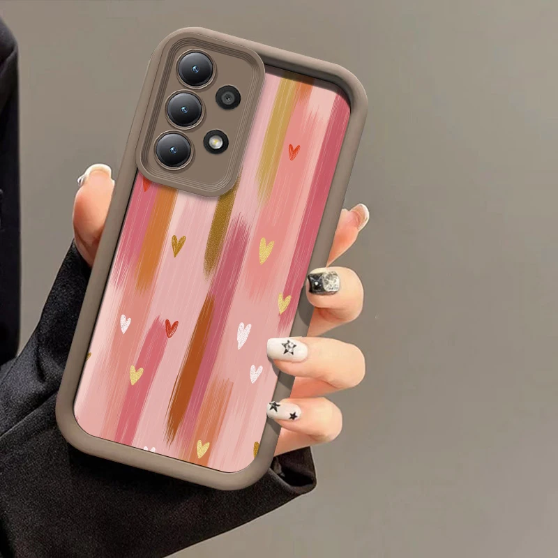 

Матовый мягкий чехол для телефона Samsung Galaxy A07 A06 A05 A05S A32 A22 A12 A51 A71 A04E A04S A03 Core, силиконовый чехол с сердечками