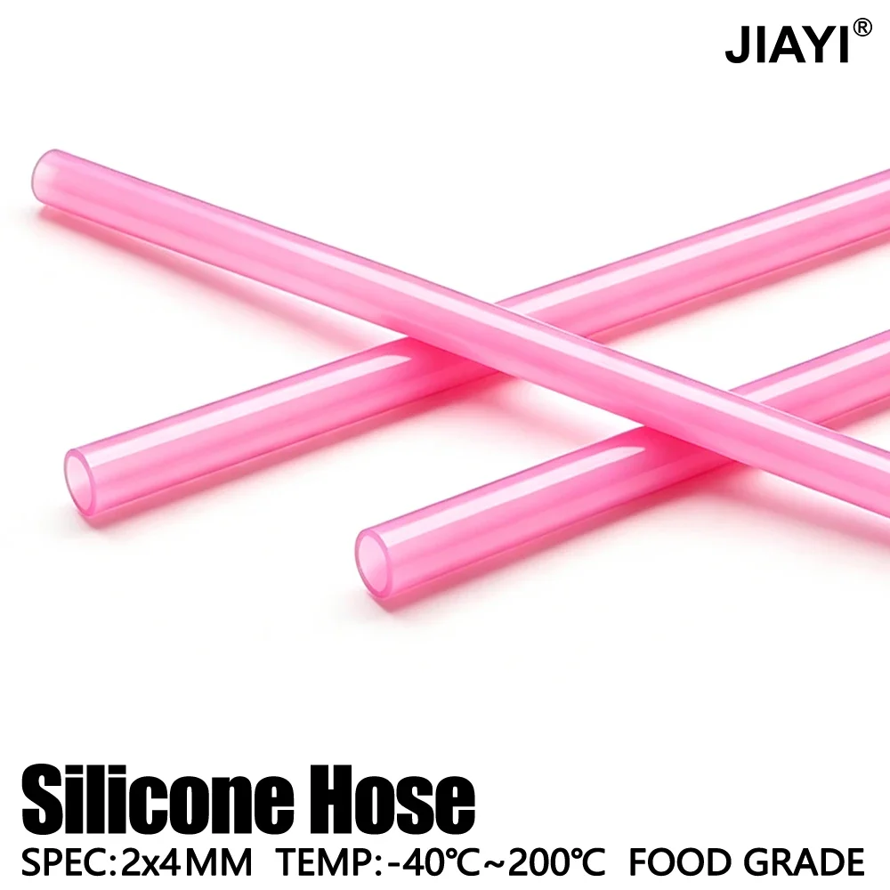 Food Grade Nontoxic Silicone Tube ID2mm OD4mm 1-2-3-5-10M Bendable Flexible Non-Toxic Heat Resistant Tube Pink