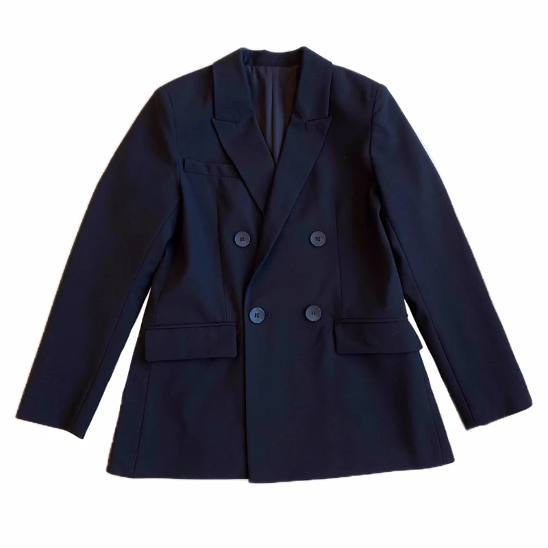 بدلة صوفية كلاسيكية للتخسيس مع صفوف مزدوجة من الأزرار Ele and Sli أوائل الخريف بسعر مرتفع بقرة G... #5