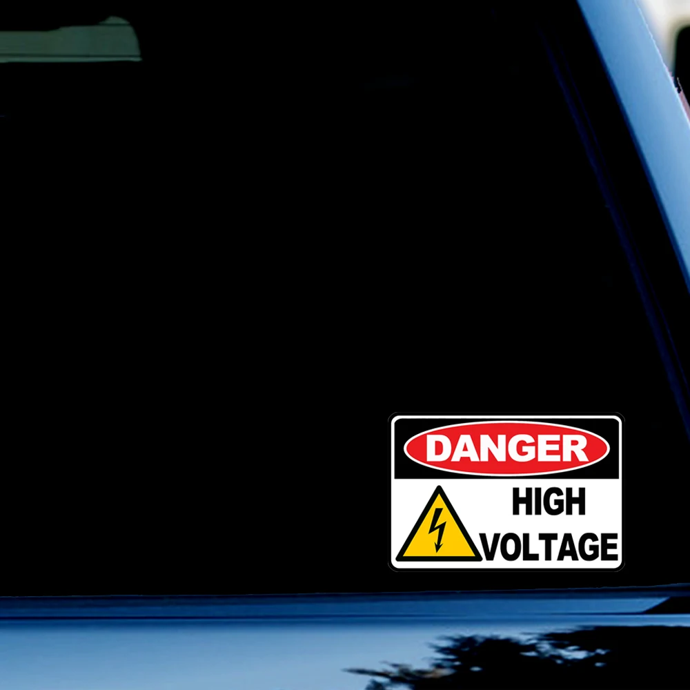 12.7 سنتيمتر تحذير واسعة الجهد العالي سيارة ملصق و ملصق مائي للنوافذ والسيارات وسيارات الدفع الرباعي والشاحنات 2 قطعة #3