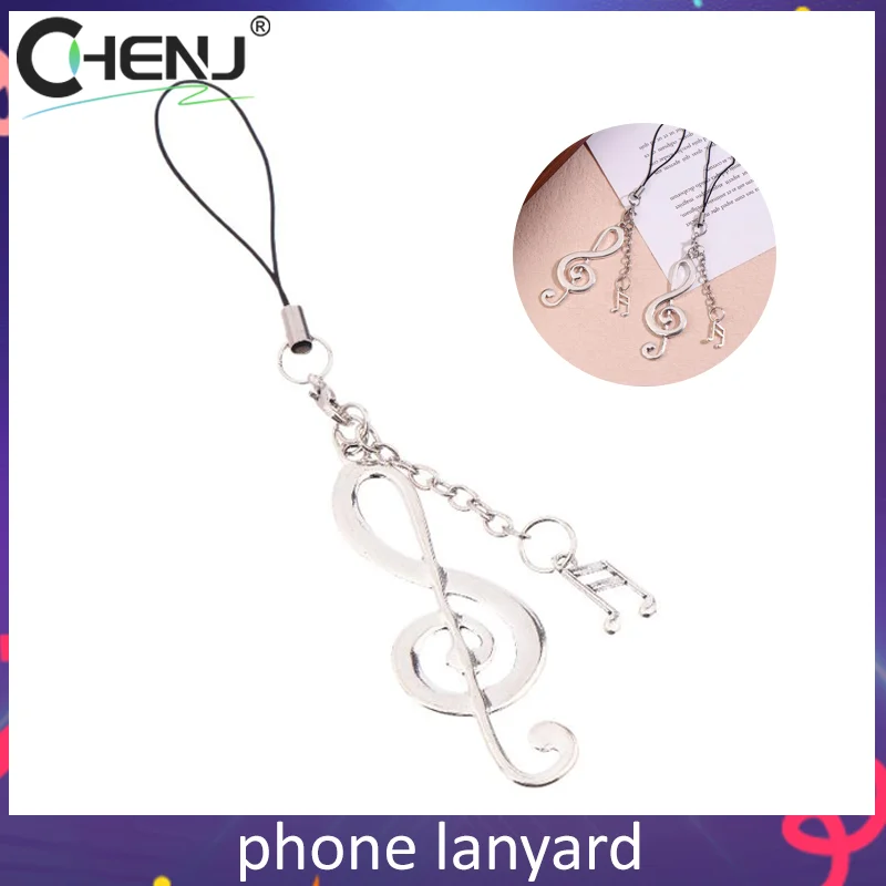 1/2 قطعة Y2K خمر الموسيقية ملاحظة الهاتف المحمول الحبل العصرية المعادن الموسيقية ملاحظة سلسلة هواتف كيرينغ حلية قلادة الهدايا