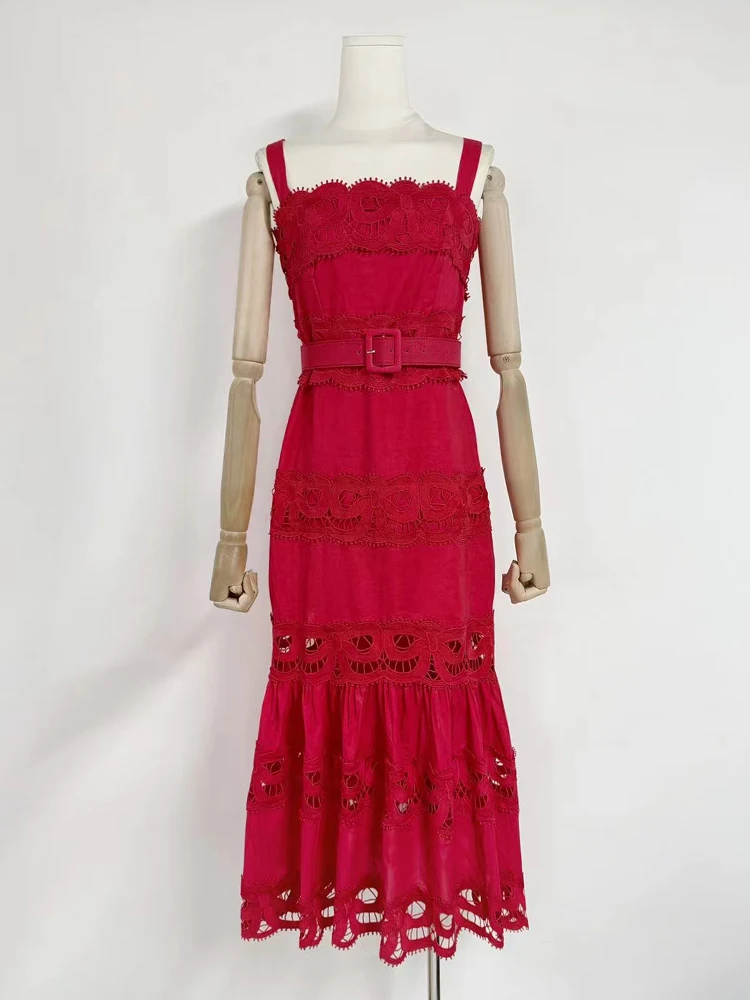 El vestido de cola de pez envuelto en el cuerpo de varias capas para mujer de verano 2025, con recorte de apliques, tirantes halter sexys y cintura ceñida