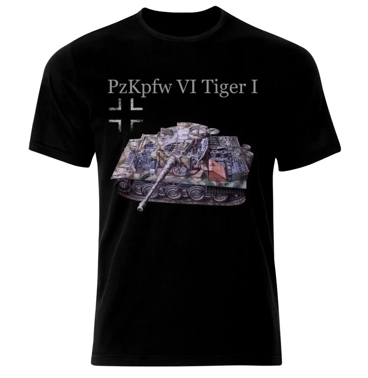 PzKpfw 6 Tiger 1 Panzer Armure WW2 Army War  Men T-Shirt Short  Casual 100% Cotton Shirts