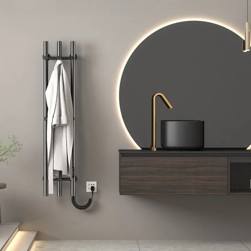 Household Electric Towel Rack Carbon Fiber Thermostatic Electric Drying Rack Stainless Steel Waterproof Bathroom Equipment