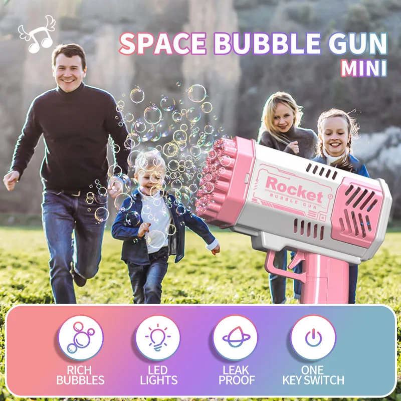 40 Holes Bubbles Gun Wedding Party Birthday Outdoor Cool Toy For Children Summer Toy Gift Portable Soap Bubbles Gun Water Toy