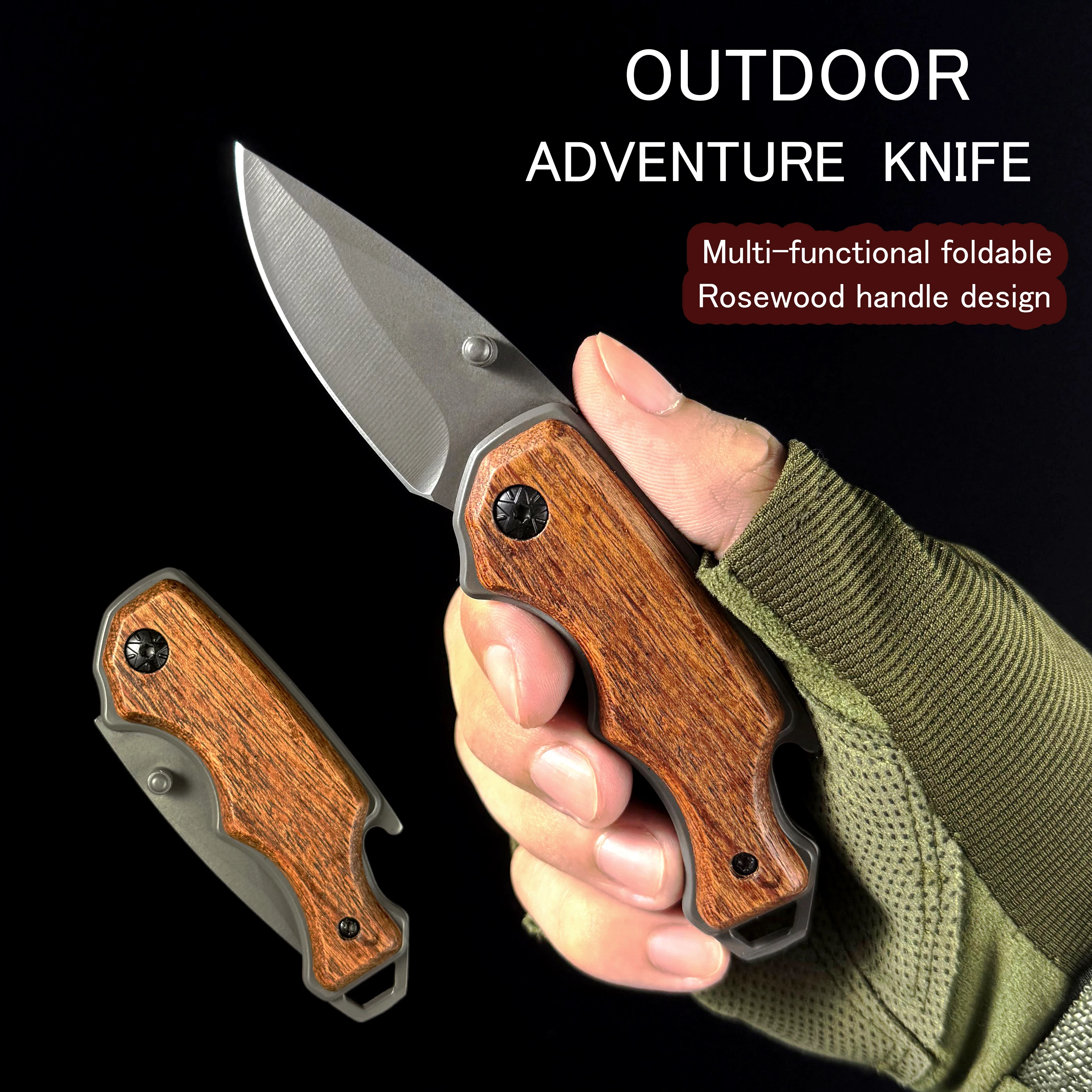 Multi-functional folding knife - EDC portable self-defense pocket knife - Stainless steel sharp fruit knife - Travel and outdoor