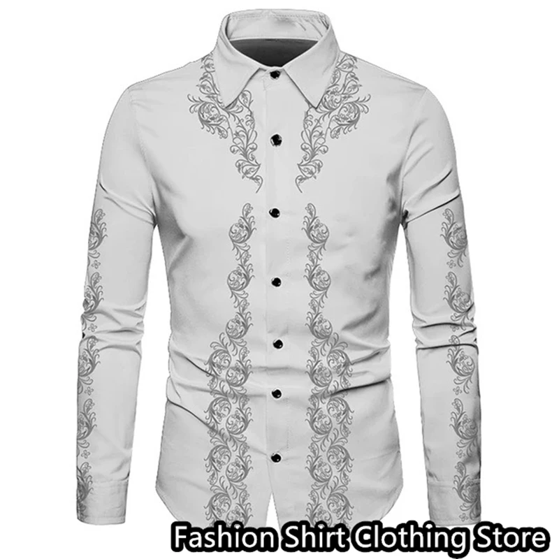 Men\'s shirt casual shirt long-sleeved pattern 3D print high-definition pattern shirt daily shopping fashion designer XS-6XL