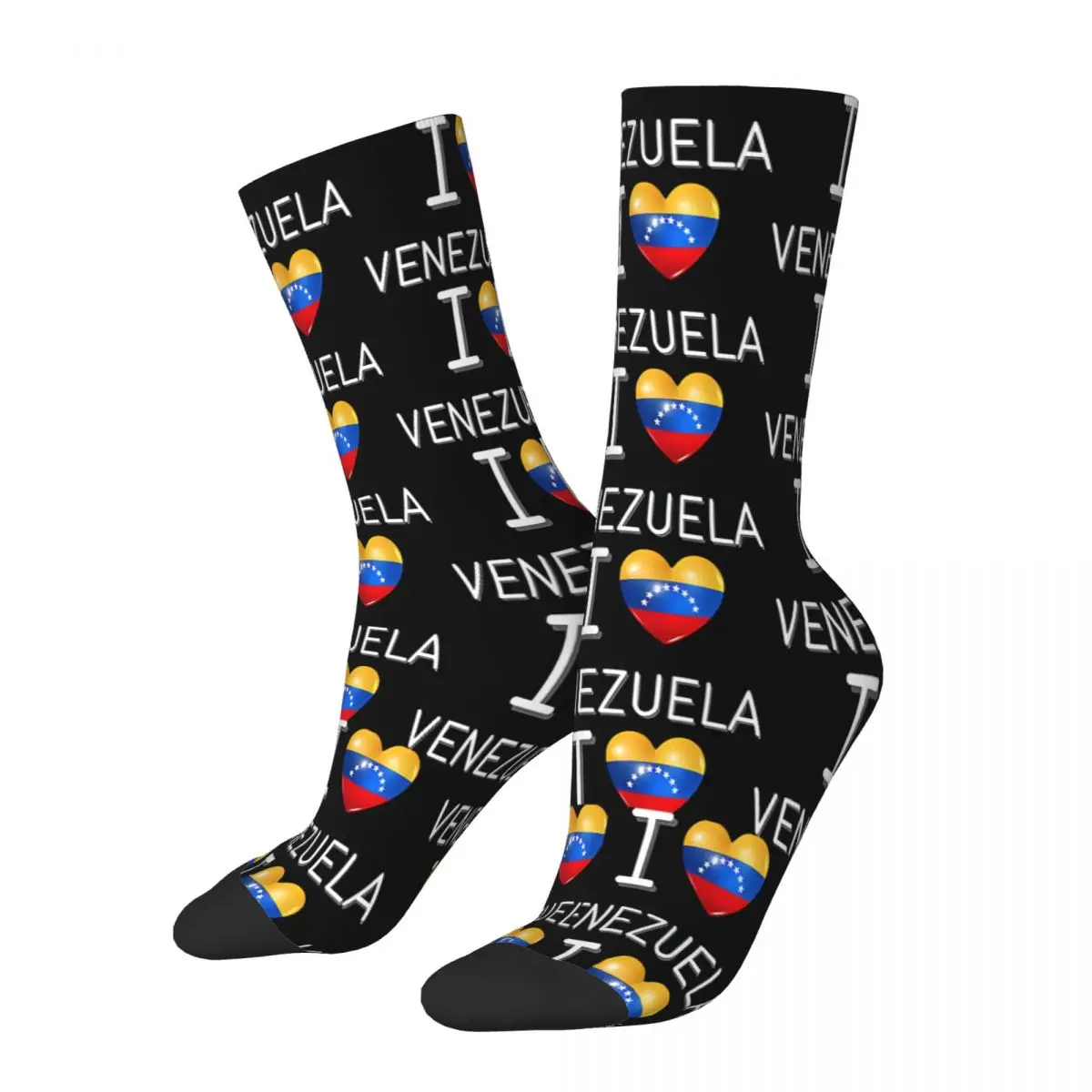 Hip Hop Vintage I Love My Country Venezuela Crazy Men's compression Socks Unisex Street Style Pattern Printed Novelty Crew Sock