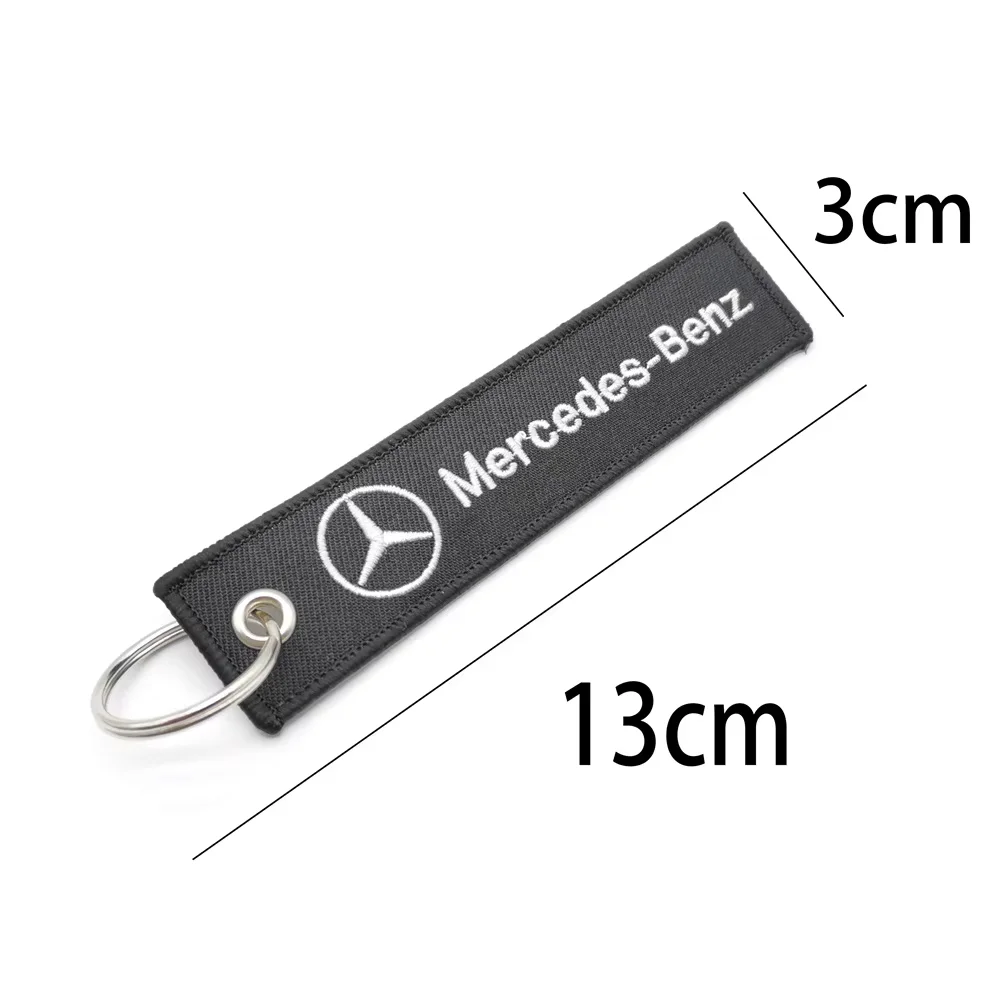 Mercedes Benz Car Keychain Logo Black Key Tag Pendant For W205 A200 W212 W204 F1 W211 W124 GLC253 Keyring Auto Accessories Gifts