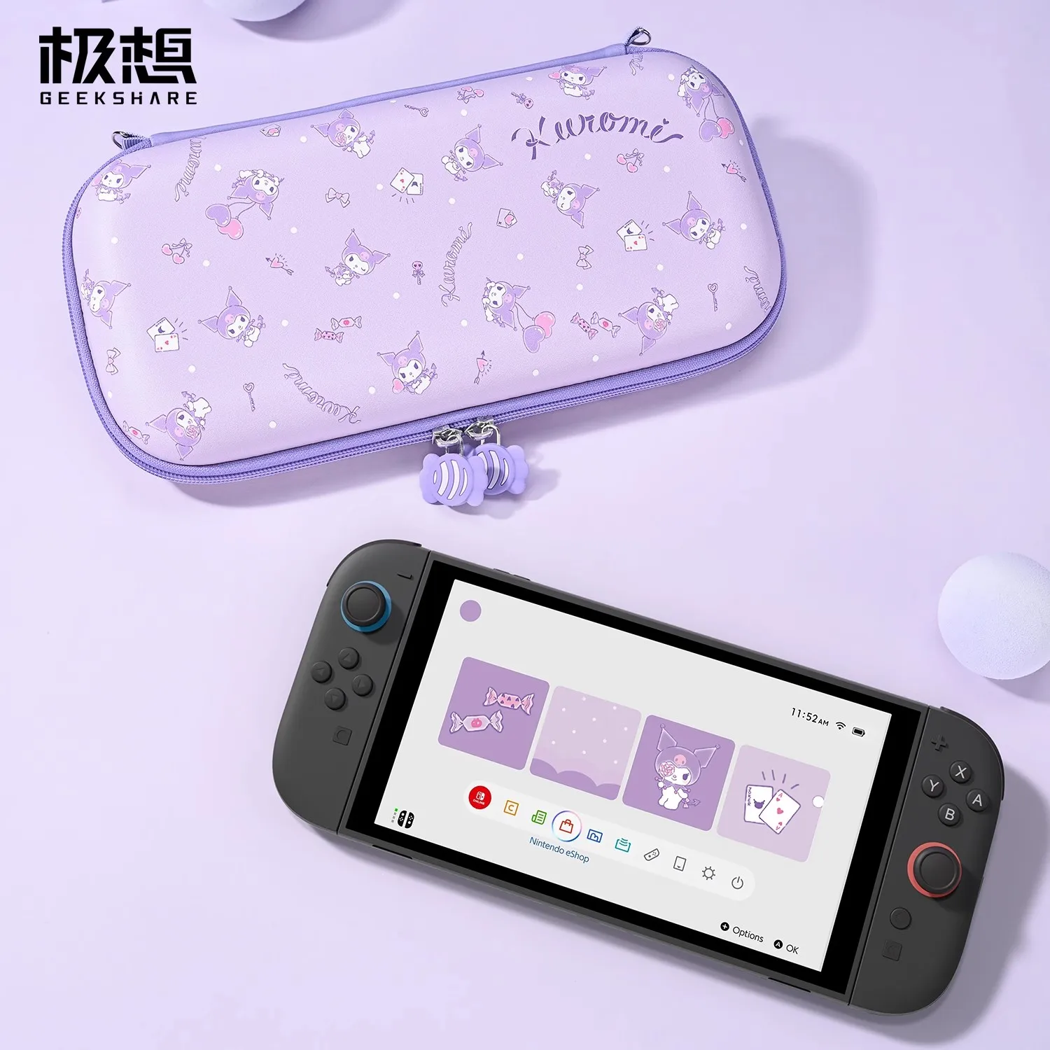 

Sanrio Figure Kuromi Cinnamoroll Pom Pom Purin Storage Bag Protective Case for Switch2 Portable Shockproof Accessory
