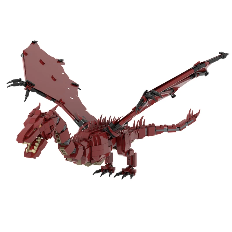 806PCS Lordes of the Rings Saga Smaug Dragon Model Detailed Moc diy Education Building Blocks Birthday Toys Gift for LOTRes Fans