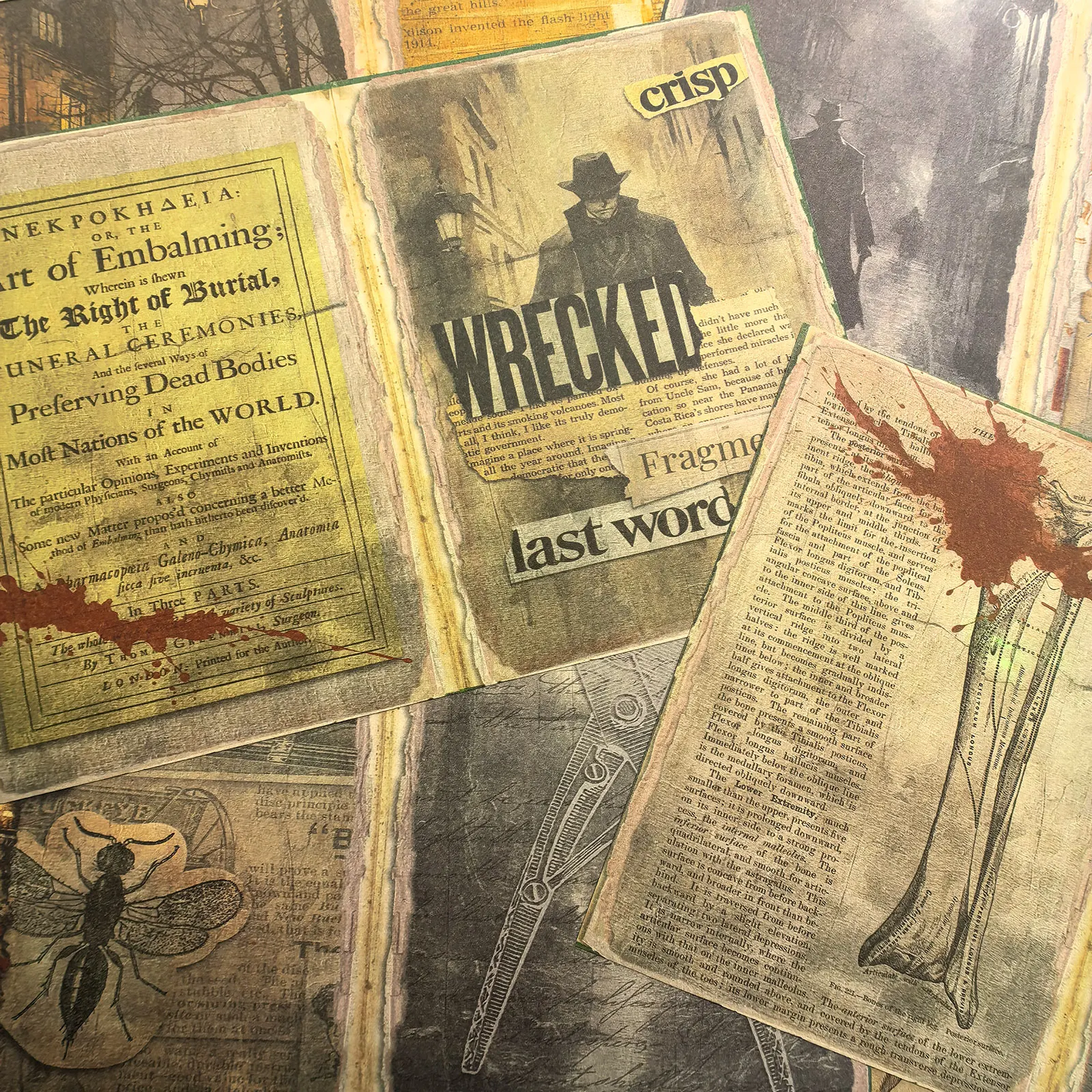 Viguscraft 10 أوراق مقاس A5 شخصية أمريكية داكنة هيكل عظمي غير المرغوب فيه مجلة مذكرات سكرابوكينغ