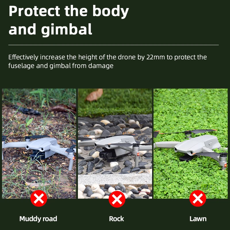 Dji Mavic air 2/2s折りたたみ式キャビン,高さエクステンダー,ロングレッグフットスタンド,クイックリリースジンバルプロテクター