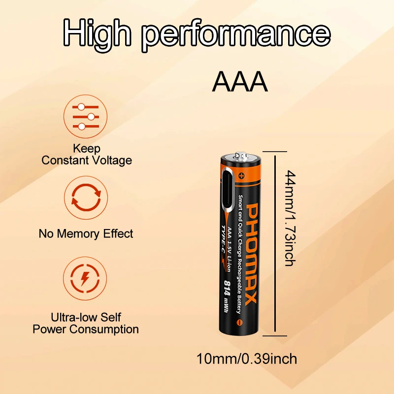 PHOMAX 2-40PCS 1.5V AAA/AA Lithium Batteries Rechargeable Li-ion Cyclic Charging Microphone Flashlight Batteries Pack