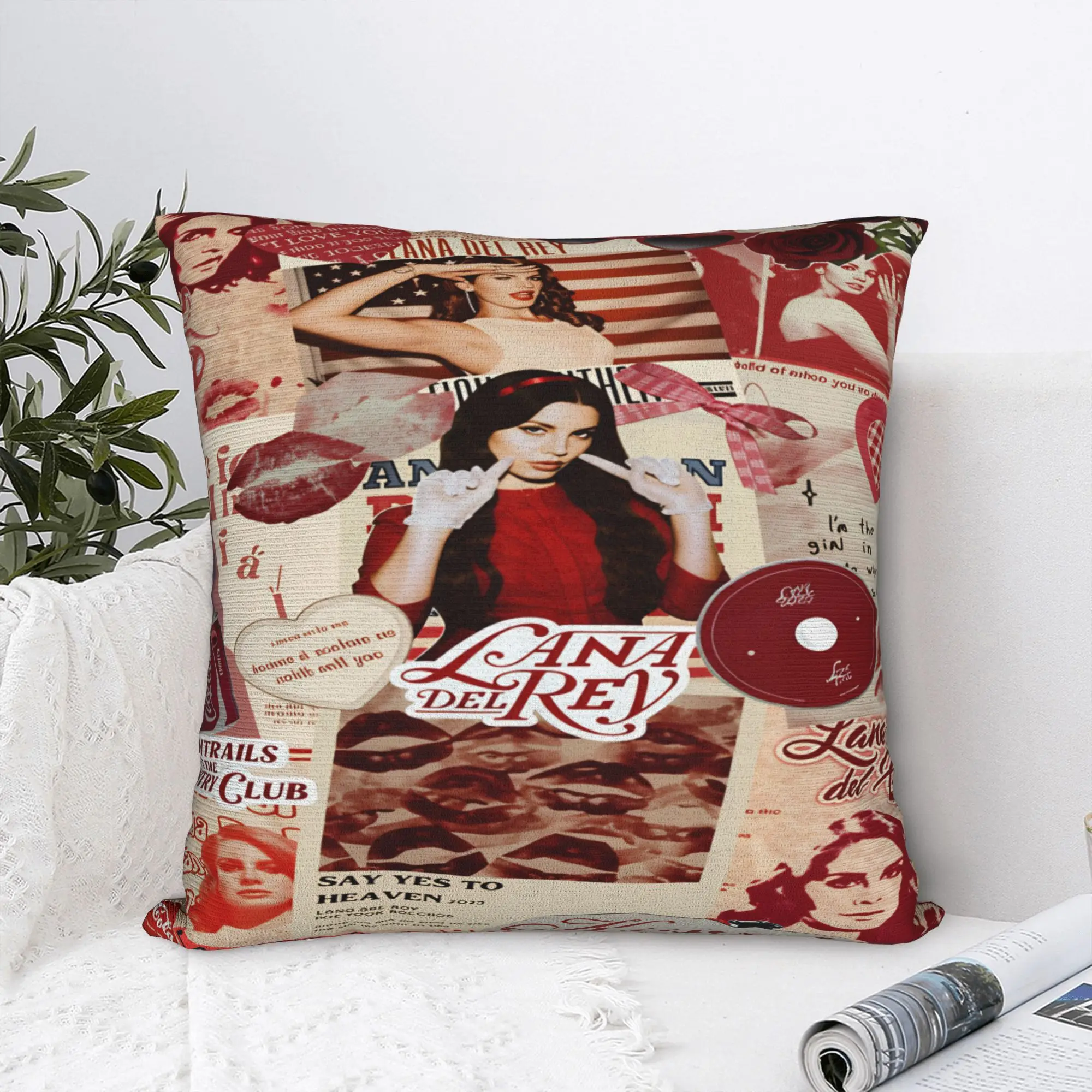 Lana Del Rey Singer Lizzy Grant  Pillow Cover  Cute Funny Pillow Case For Living Room Bed Chair Soft Cushion Cover Gift