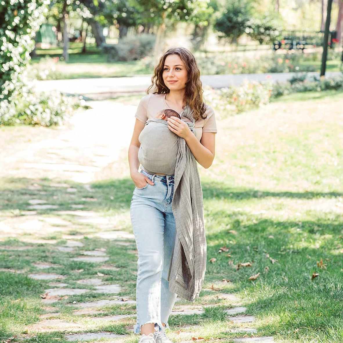 Double Ring Baby Sling Wrap – Ideal for Newborns & Toddlers | Supportive, Adjustable, Machine Washable