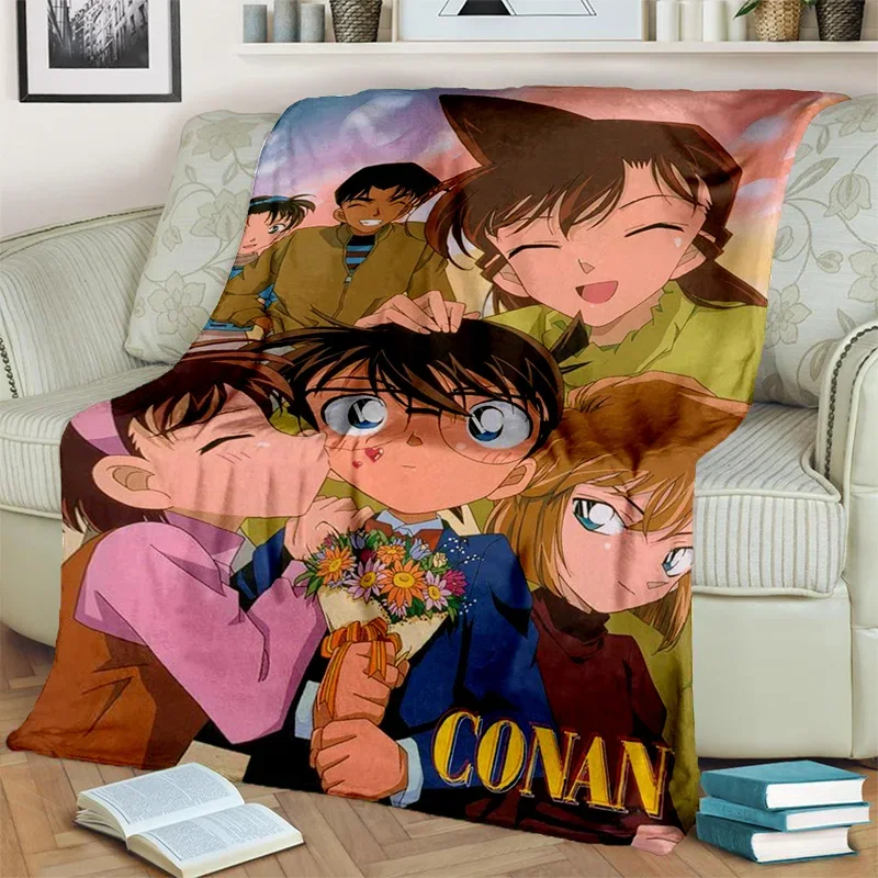 3D detektyw Conan Anime Cartoon HD koc, miękki koc do rzucania dla domu sypialnia łóżko Sofa piknik podróże okładka biuro koc dla dzieci