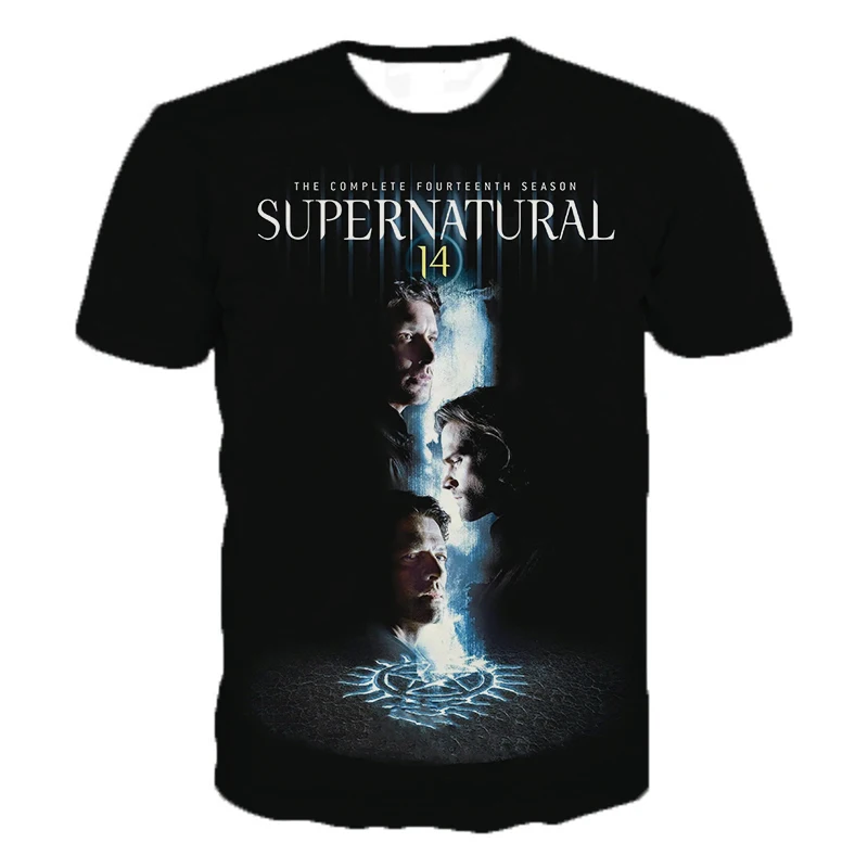 TV Series Supernatural 3D Print T-shirt Streetwear Men Women Casual Fashion O-Neck Short Sleeve T Shirt Male Tees Tops Clothing