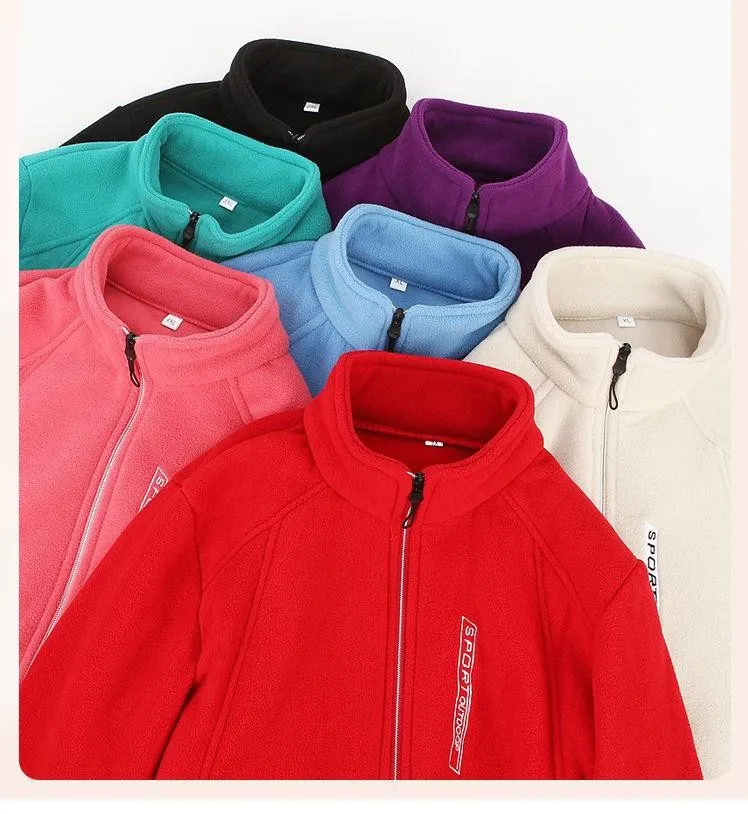 Y2k Green Clothes Autumn Winter Jacket Thicken Thin Sweatshirt Women Coat Coral Fleece-lined Zipper Casual Warm Windproof Cold