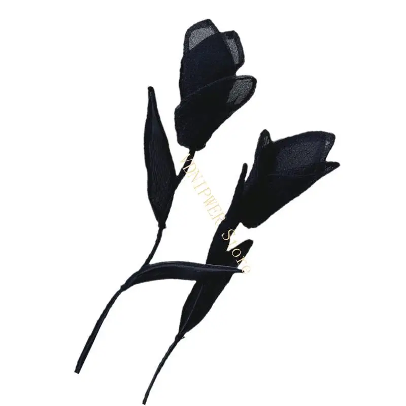 Menjahit dengan bunga applique crafting kostum kostum garmen aksesoris d08e