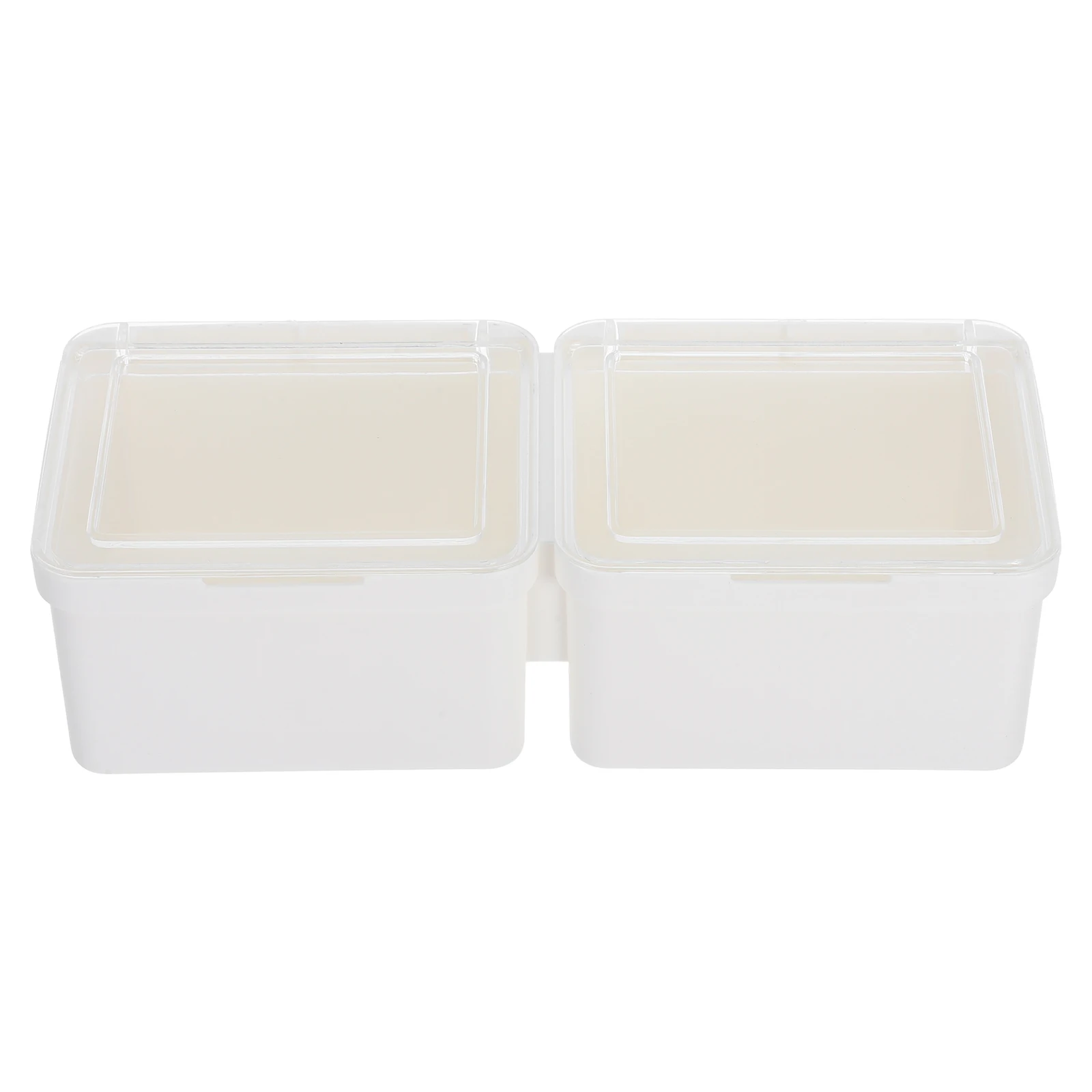 

Clear Flip Lid Box For Dryer Sheets Double Compartment Organizer Small Durable Pp With Lid Household Box Beads Transparent