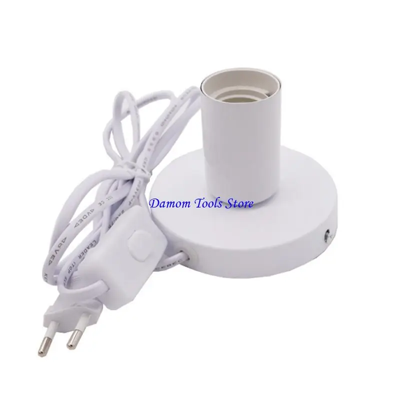 57BE Metal Desktop Lamp Base Holder E27 Bulb Socket with 1.8m Cable Table Lamp Holder Home Lighting Accessory Enduring