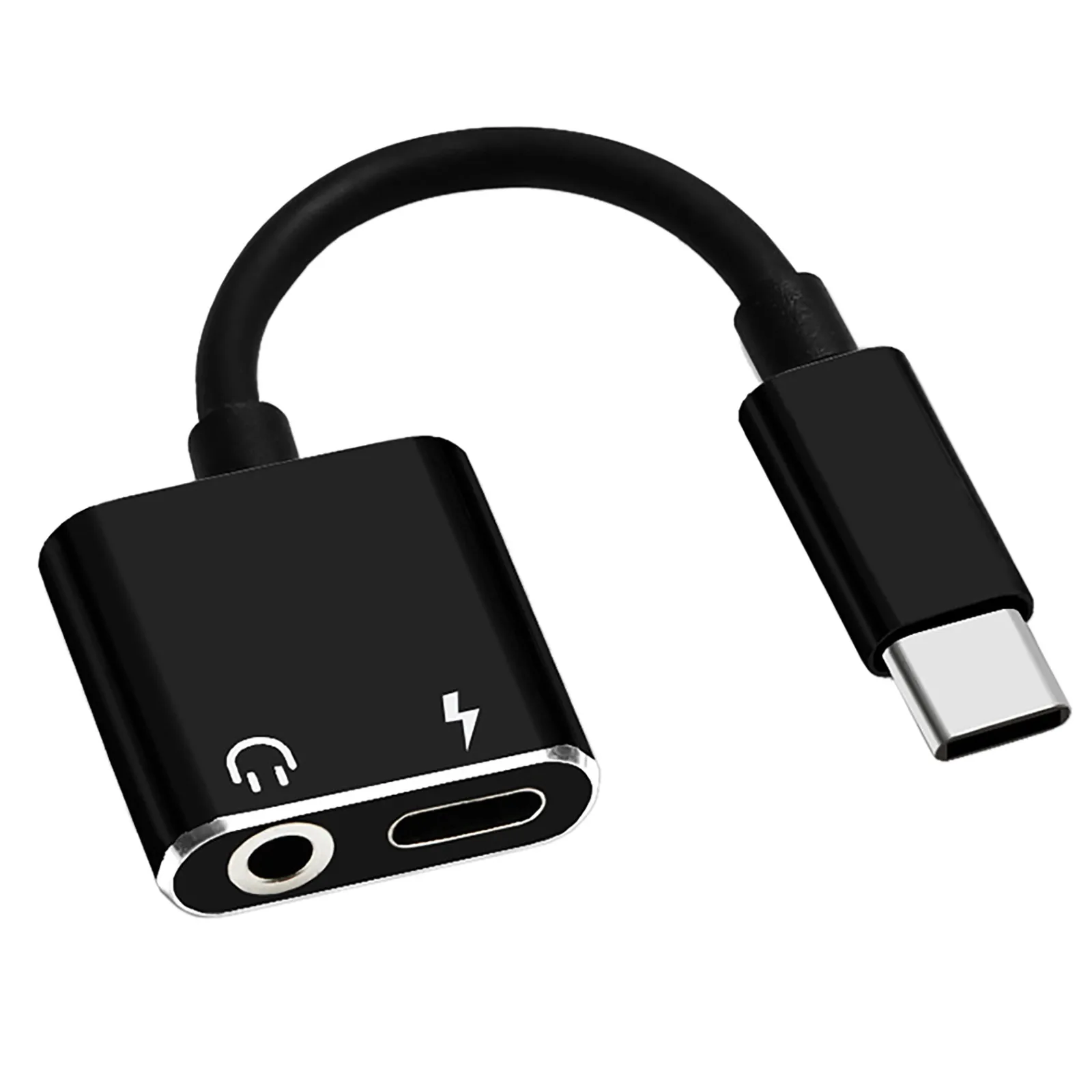 Usb Type-C Splitter, Converter Naar 3.5Mm Aux Jack, Otg Adapter, Usb C Oplaadkabel, Verlengstuk Oortelefoon Adapters