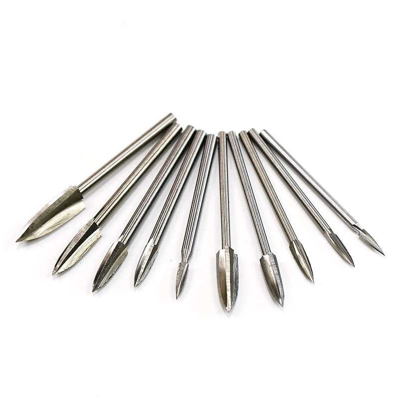 5PCS/SET Wood Engraving Drill Bit Set Steel Solid Carbide Grinding Burr For Woodworking Drilling Carving Engraving Bit Set