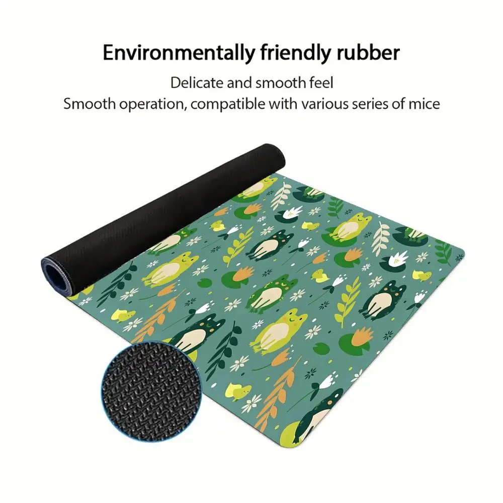 かわいい緑のカエルマウスパッド大型ゲーミングマウスパッドXXLマウスパッド滑り止めデスクアクセサリー美的ラップトップタブレットマットPCプレイマット