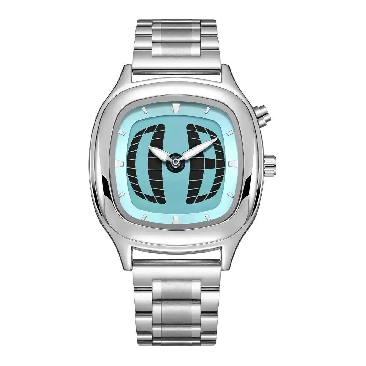 Rote Quarz-Uhr Farbige Quadratische Y2K-Zeiger Zahlen Dual-Display Stahl Personalisierbare Trendige Herrenuhren Business Dynamisches Design Uhr