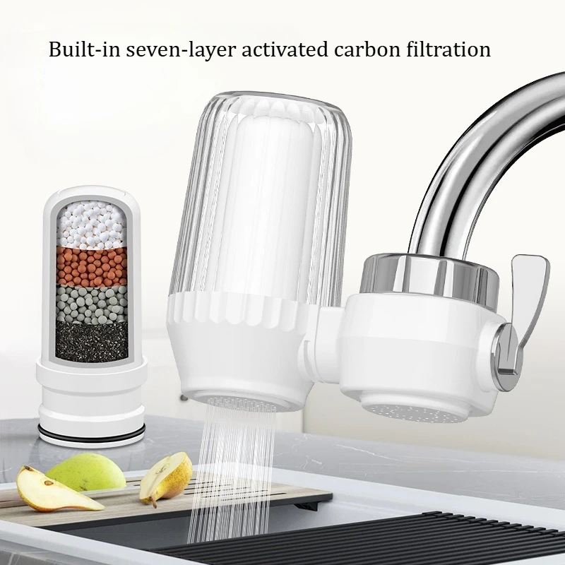 Kitchen water purifier for tap water, bathroom model, household use, washable faucet with built-in activated carbon filter