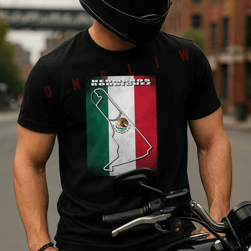 

Hermanos Rodriguez Circuit Moto Summer Cotton T-shirt Short Sleeved Casual Fashion Basic TShirt