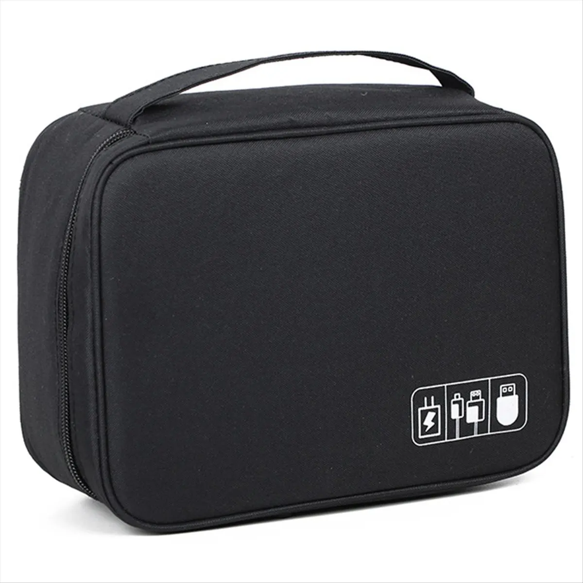 HITL Digital Data Cable Storage Bag Portable Multi-Functional Electronic Accessories Storage Bag,Black