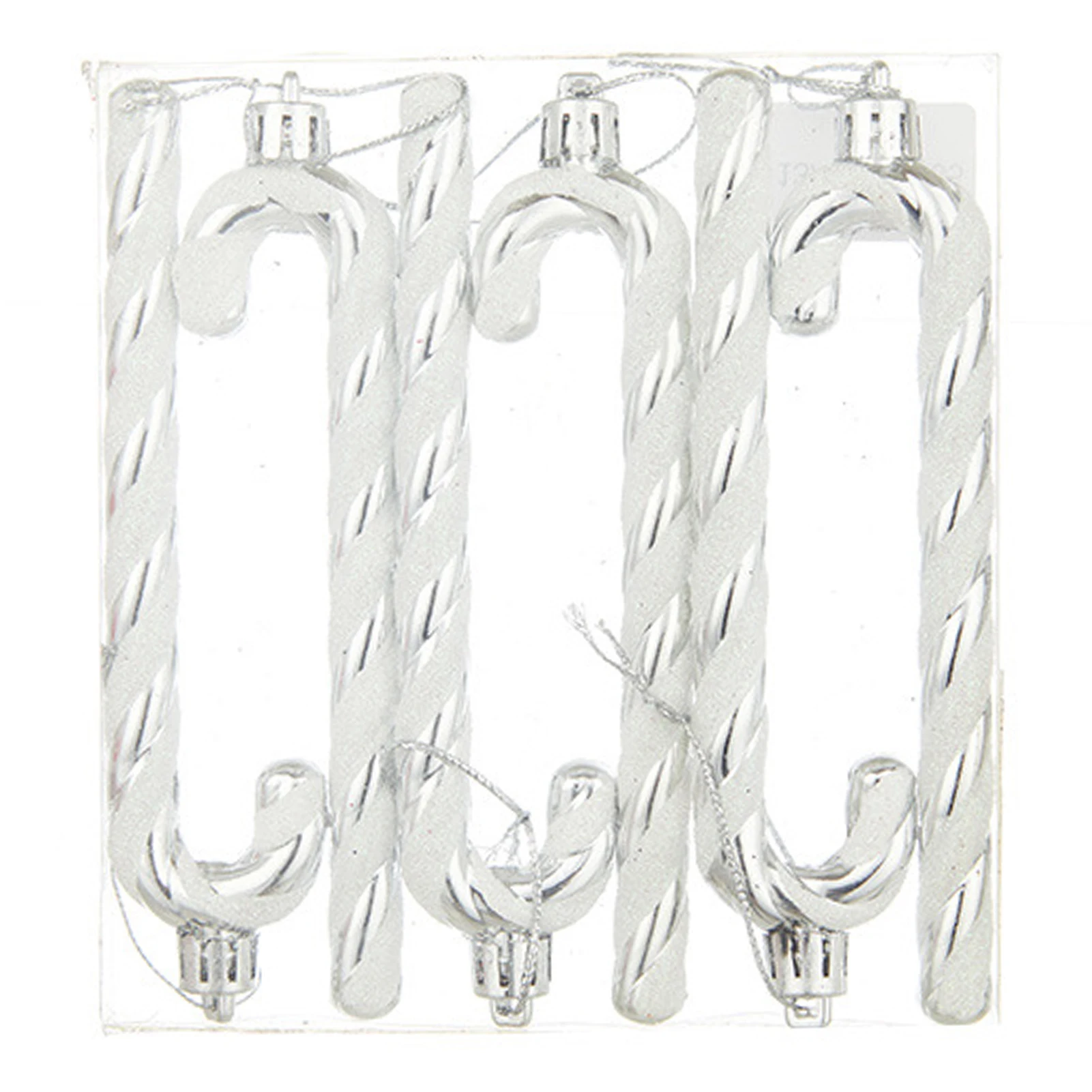 6Pcs Curved Cane Christmas Pendant Reusable Christmas Ornament for Parties Weddings Office Buildings