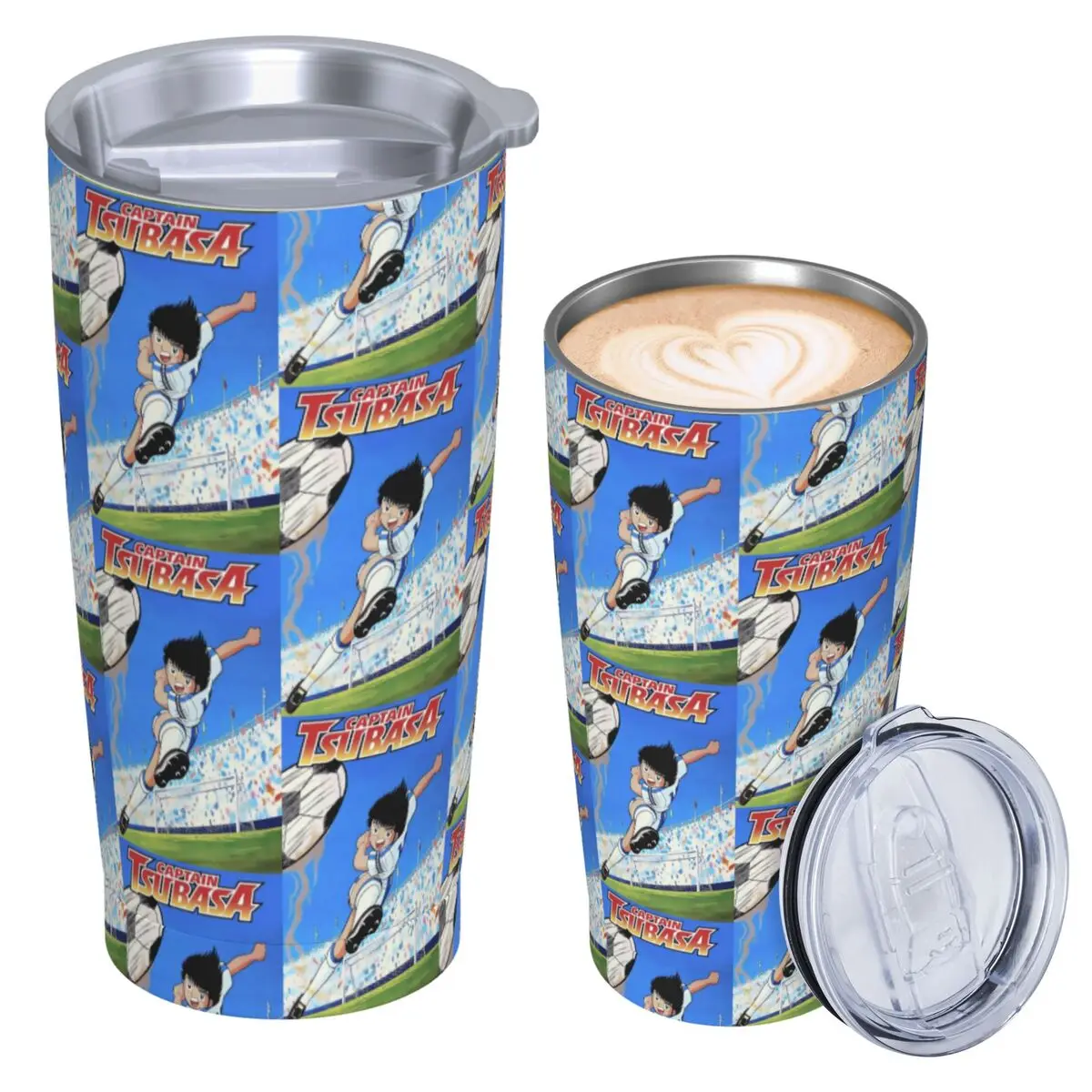 Captains Tsubasas Japan Football Anime Stainless Steel Tumbler Vacuum Insulated Mug Thermal Cold Cups Straw With Lid 20oz