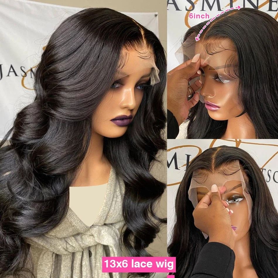 Body Wave Lace Front Wig 100% Raw Virgin Hair 13x4 HD Lace 22 28 34 Inch Pre Cut Lace Pre Bleached Knots Soft Wavy Curls