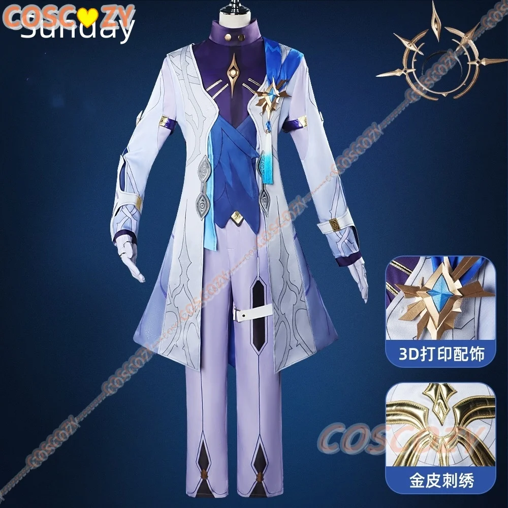 Sunday Cosplay Costume Honkai Star Rail Воскресенье Oak Family Full Set Wig Halloween Men's Game Uniform