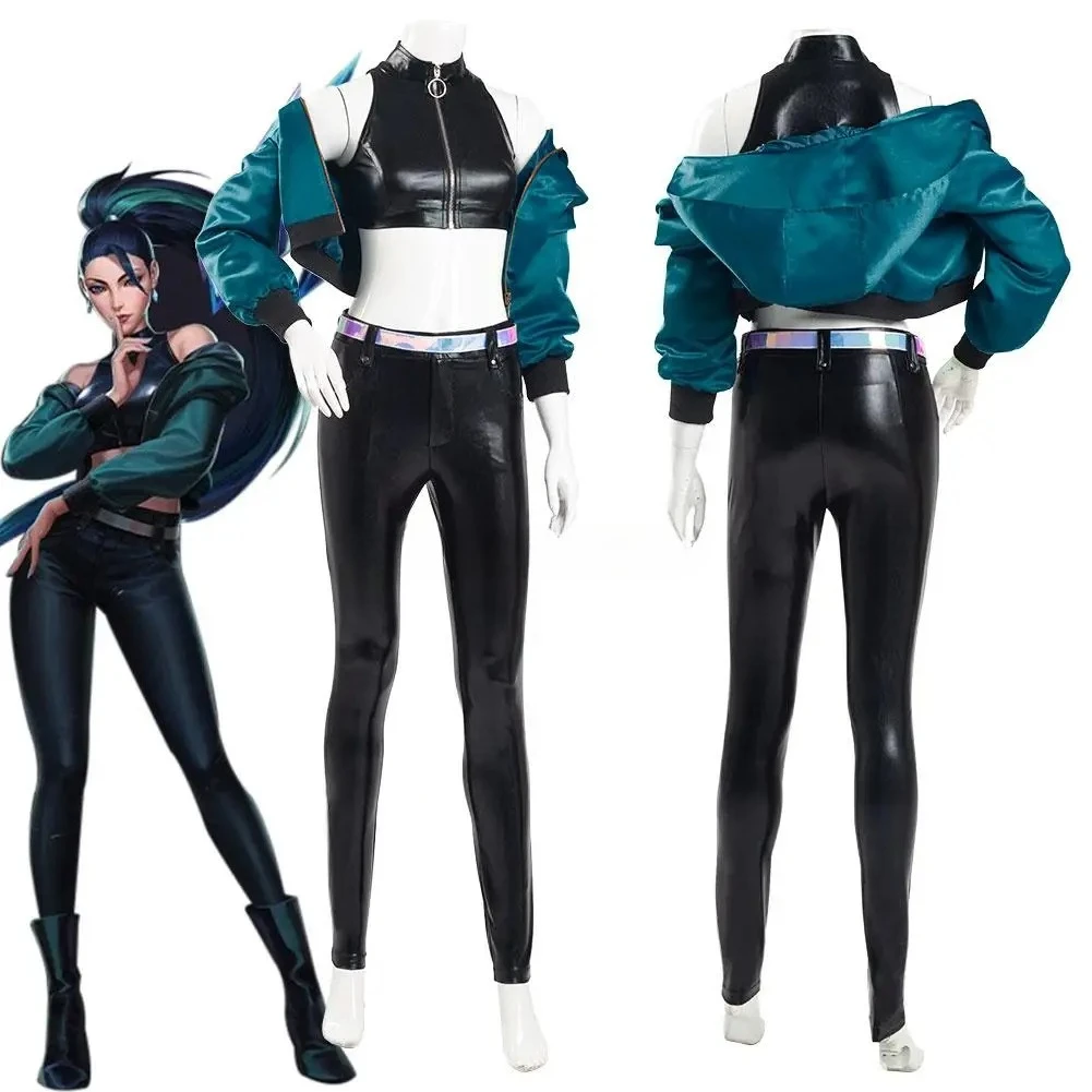 Disfraz de Halloween LOL KDA Kaisa, disfraz de Cosplay Sexy, abrigo de grupo K/DA, pantalones, trajes, traje de Carnaval de Halloween 2025