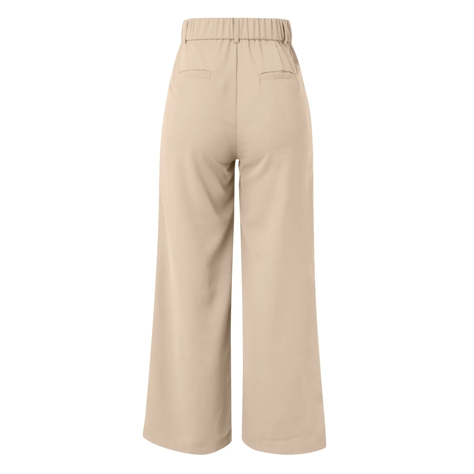 Pantaloni Casual da donna a gamba larga da ufficio da donna a vita alta da lavoro tinta unita su misura Button Down pantaloni semplici coreani con