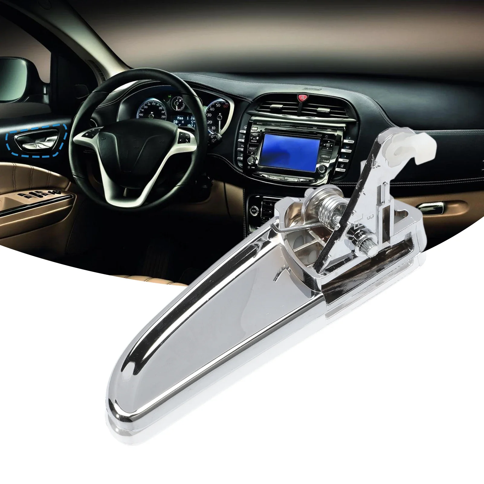 Front Left Side Interior Door Handles 71741225 for Ypsilon Lancia Y Chrome Handle Lever Door Opener for Ypsilon 843