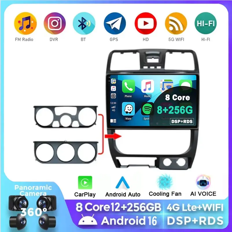 Android 16 Für Great Wall Wingle 5 2009-2015 Auto Radio Stereo Head Unit Multimedia Player GPS Navigation Kein 2din DVD 5G Wifi BT