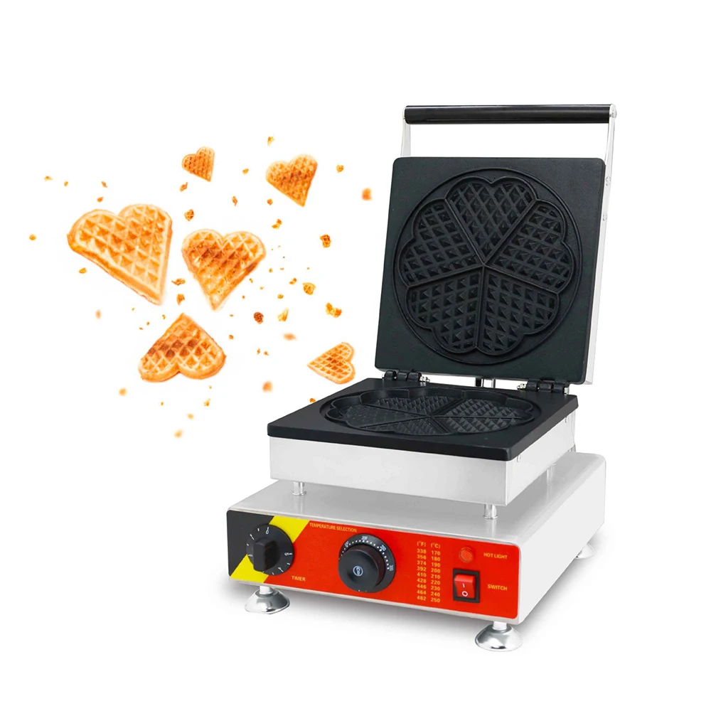 

2026, New modelCustom 1.5kw Restaurant Snack Equipment Electric Heart Shape Waffle hine Professional Bubble Waffle